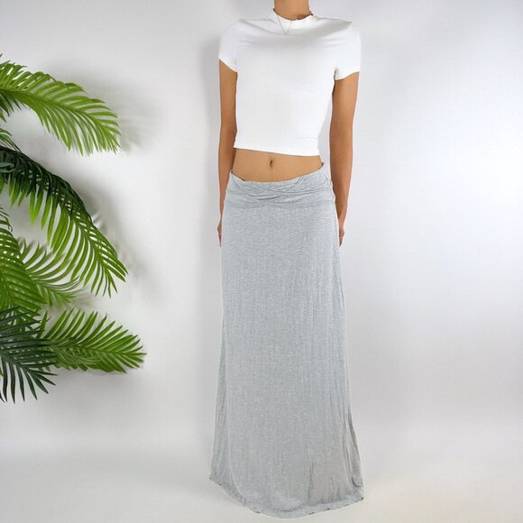 Max Studio Womens Gray Casual Low Rise Beachy Coastal Chic Maxi Skirt / Medium - Picture 3 of 8